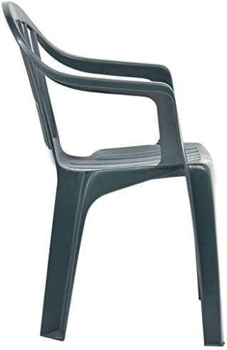 VTL® Green Plastic Garden Chairs Low Back Seat Patio Partying Camping Stacking