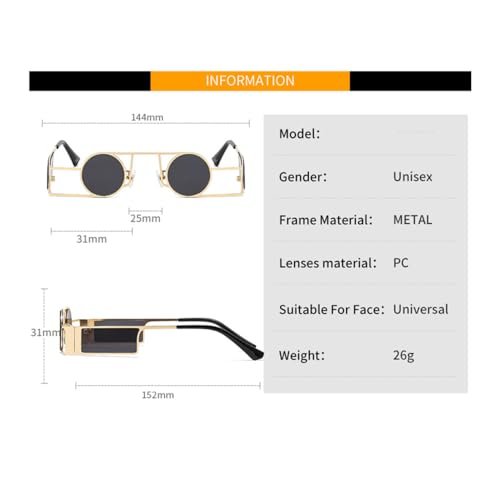 Round Sunglasses Women Men PC Frame Alloy Metal Frame Sunglasses UV4002