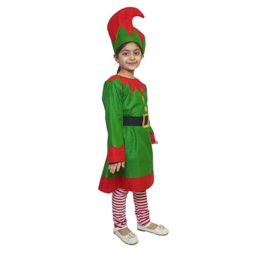Image of Kaku Fancy Dresses Elf Costume for Kids Fancy Dress Outfit for Christmas Events