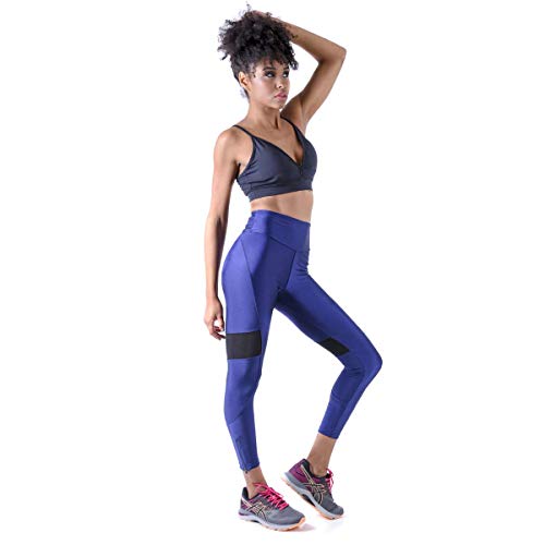 Calça Legging Cintura alta Open Sea Cor:Azul Escuro;Tamanho:G;Gênero:Mulher