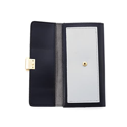 Yokawe Long PU Leather Walllet Black RFID Blocking Bifold Trifold Multi Card Organizer Wallet for Women and Girls2
