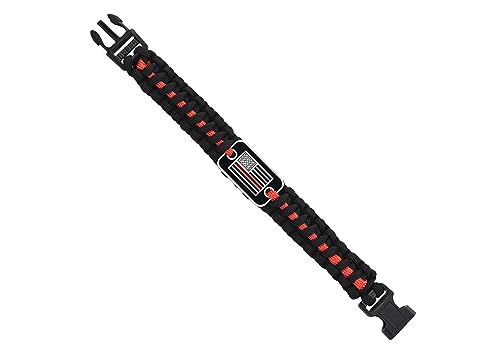 Great 1 Thin Red Line American Flag Paracord Bracelet with Detachable Buckle Clasp - Tactical and Military Survivalist Accesory - Fireman Firefighter4