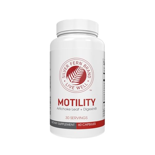 Silver Fern Brand Motility- Non-Laxative Constipation and Slow Motility Boost - 60 Capsules 30 Day Supply - Contains Artichoke Leaf Tender Okra Pods & Winter Cherry