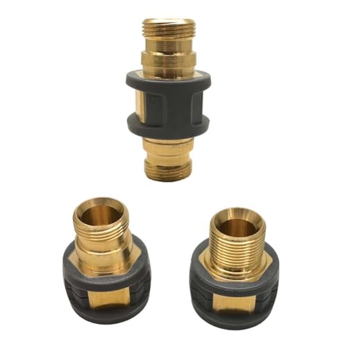 LatoYard Para Karcher HD5/11 HD6/15 Conector de tubería de agua de alta presión, cobre y material ABS, 3 unidades de herramientas de jardinería