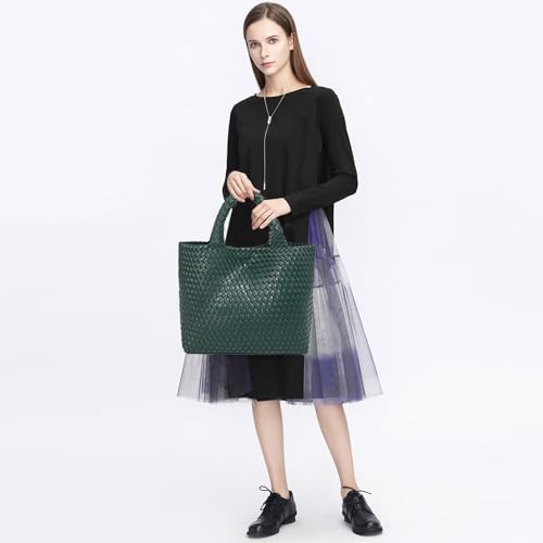 Image of JINMANXUE Fashion Woven Bag Shopper Bag Travel Handbags and Purses Women Tote Bag Large Capacity Shoulder Bags