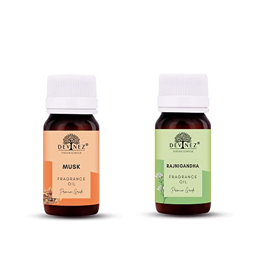 Image of Devinez Musk, Rajnigandha Aroma Oil for Diffuser /Ultrasonic Aroma Diffuser /Tealight Diffuser /Reed Diffuser, 15ml Each
