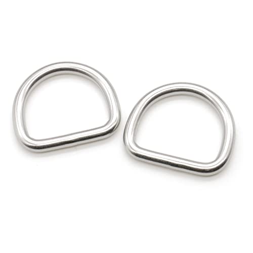 Image of 10 Pcs 304 Stainless Steel Heavy Duty Welded D Ring Solid Metal D Rings for Camping Belt, Dog Leashes Hardware