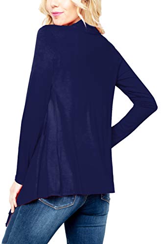Image of Women's Drape Front Open Cardigan Long Sleeve (S-2X, Made in USA)