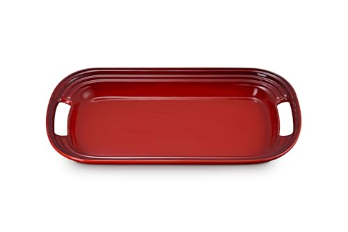 Le Creuset Stoneware Serving Platter, 14 in., Cerise