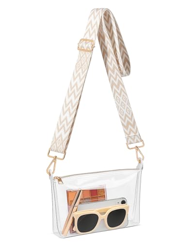 Image of FANGSUN Clear Purse for Women, Clear Crossbody Bag Stadium Approved, Small Transparent Handbag for Concert Event Festival