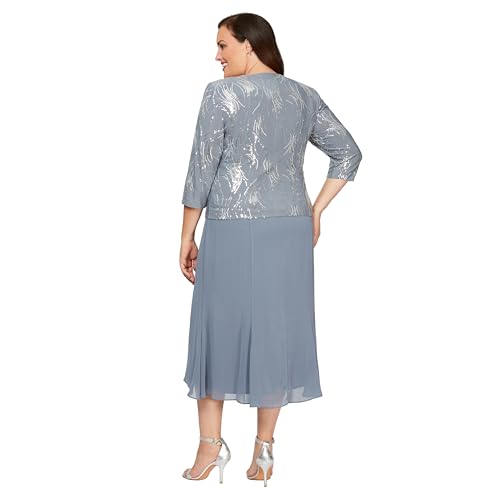 Robe mi-longue boutonnée Alex Evenings ajustée en taille petite