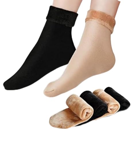 Image of Glus Unisex Winter Warm Fleece Socks, 100% Warm Super Hot For Men & Women