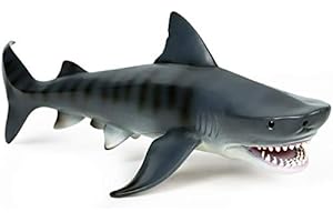 EOIVSH Large 11 Inch Lifelike Harmless Tiger Shark Toy