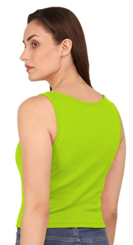 Image of A1606 Women's Casual Stretchy Square Neck Sleeveless Crop Tops for Women
