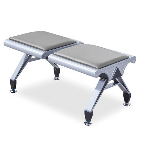 Airport Reception Bench Chair, PU Cushion Waiting Room Seating, Office Guest Chair for Lobby, Hospital, Bank, Salon, Barber Shop, Conference Room Furniture