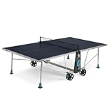CORNILLEAU 200x - Outdoor Tischtennisplatte - Klappbar - Wetterfest - 5 mm Melaminharzplatte - 10 Jahre Garantie - Tischtennistisch für draußen - Turniermaße - Blau