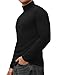 MANGOPOP Men's Turtleneck Long Sleeve Shirts Thermal Undershirt Relaxed Fit Fleece Tops Fall Winter Fashion A-Black