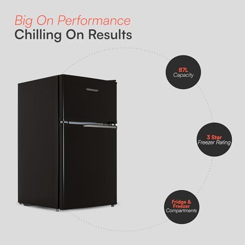 Cookology 47cm Black Under Counter Small Fridge Freezer - 87L Capacity - Image 3
