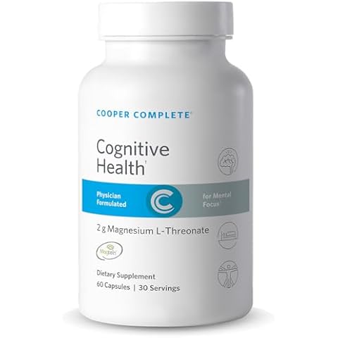 Cooper Complete Cognitive Health 2 g Magnesium L-Threonate (Magtein). 60 Gluten-Free, Vegetarian Capsules. 30 Servings Cover