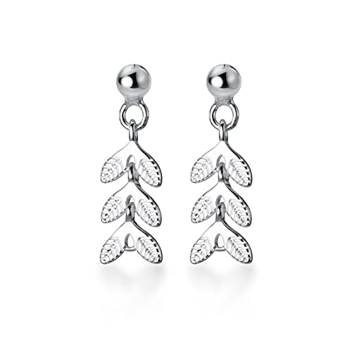 Boucles d'oreilles feuille argent 925 bijoux tendance exquis