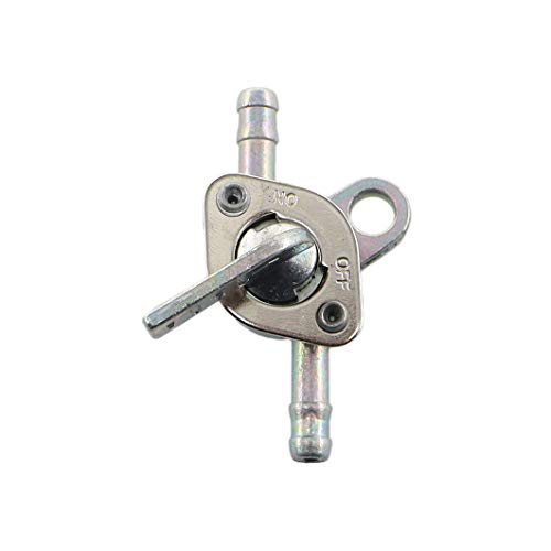 MCHNIC 6mm Benzinhahn Kraftstoffhahn mit Benzinfilter Benzinschlauch für 50cc 70cc 90cc 110cc 125cc 140cc 150cc Moped Mofa Motorrad Quad Dirt Bike ATV mit Schlie Funktion