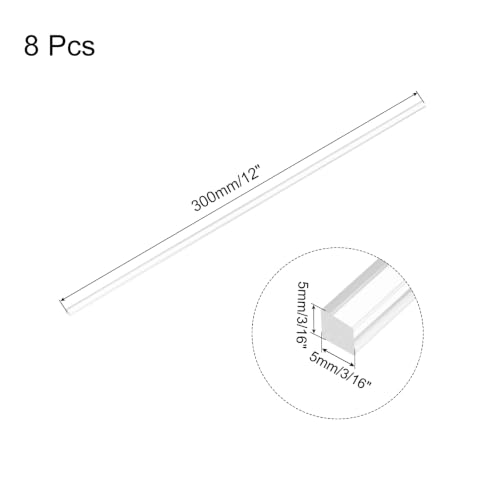 Image of MECCANIXITY 8pcs Acrylic Square Rods 3 /16 inchx12 inch Acrylic Dowel Rods Sticks