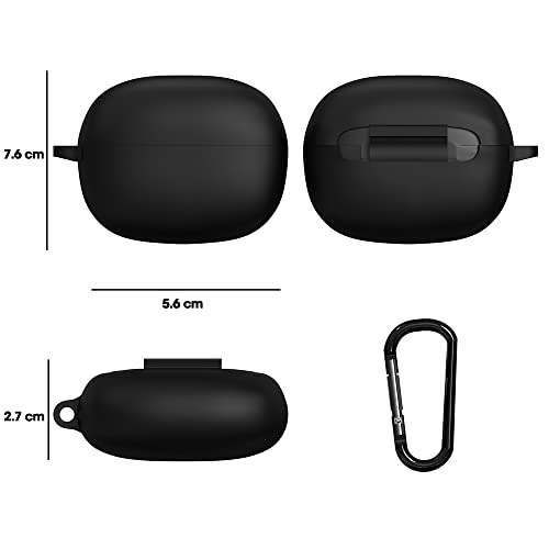 Image of Sounce Redmi Buds 3 Lite Xiaomi Case Cover Silicone Protective Shockproof Dustproof Case with Keychain [Black]-(Case Cover Only)