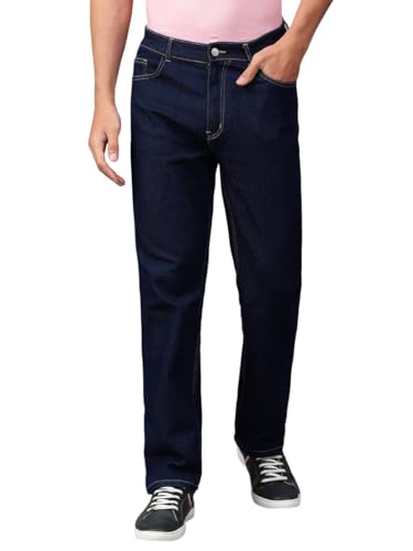 Image of KOTTY Men's Solid Corbeau Button Regular Fit Jeans
