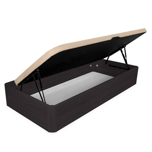 amuéblate Online - Canapé Abatible Apertura Lateral de Madera con Gran Capacidad, Espacioso, Transpirable y Resistente, Esquinas Redondeadas, 105 x 190, Wengué