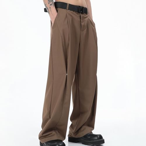 Men's High Waist Pleated Pants - Wide Leg Loose Fit Casual Trousers with Pockets, Comfy Sport & Streetwear2