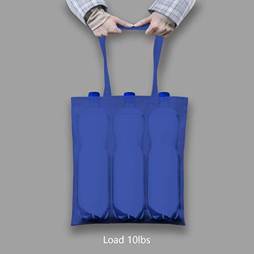 Image of TOPDesign 6-Pack Economical 16 inchx15 inch Blue Cotton Tote Bag, Lightweight Medium Reusable Grocery Shopping Cloth Bags, Suitable for DIY, Advertising, Promotion, Gift, Activity