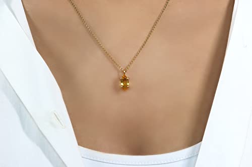 Collier citrine marquise anemone d'exception, finition artisanale avec chaine sur mesure