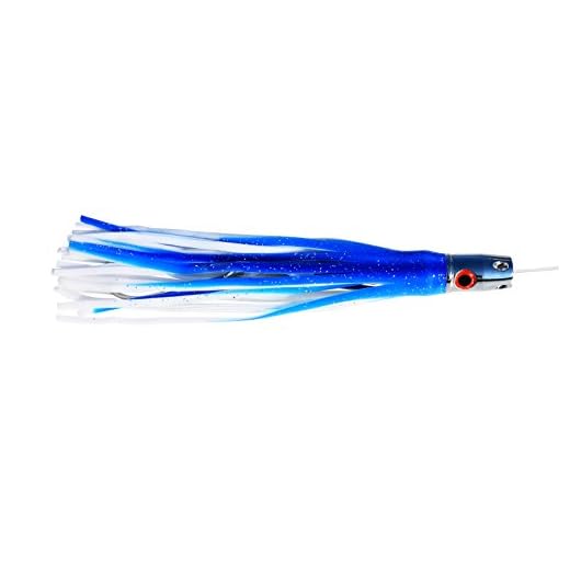 EatMyTackle Mini Jet Trolling Lure - Small, Mono Rigged (Blue/White)