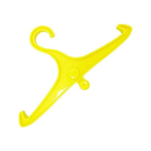 Scuba Choice Anti-Slip Wetsuit Hanger with DIN Thread - Durable Yellow Multi-Purpose Hanger for Diving Gear | 16" W x 9" H | Lightweight Plastic | Prevents Slipping & Damage to Wetsuits Cover