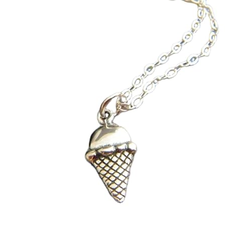 WORLD WIDE GEMS 925 sterling silver ice cream cone necklace