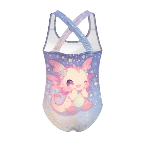 Image of Girls One Piece Swimsuits Teens Sleeveless Back Cross Strap Bathing Suit Kids Quick Dry Cute Beach Swimwear(5-14)