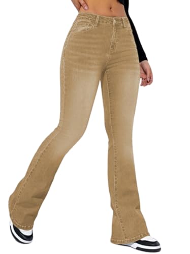 Image of Ben Martin Women's High Waist Jeans || Flared Bell Bottom Bootcut Pants || Wide Leg Stretch Denim - Perfect for Travel, Party & Everyday Use - Sizes 26-40 (1)