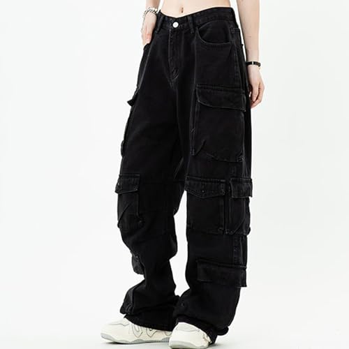 XYXIONGMAO Men's Black Functional Sweatpants Streetwear Slacks Hip Hop Techwear Denim Vintage Washed Cargo Pants Jeans2