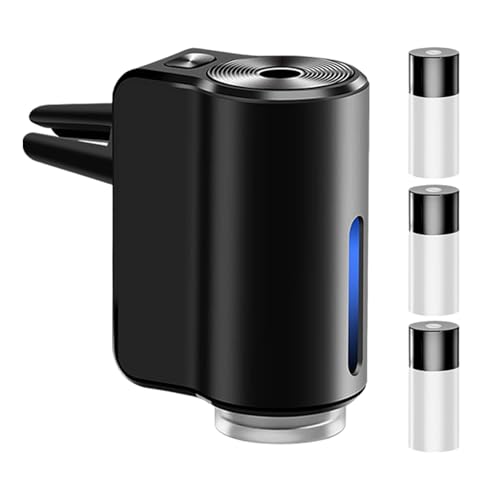 Ambientador de coche eléctrico, Ambientador automático para coche - Difusor de fragancia para coche | Difusor de fragancia automático ajustable en 3 modos, ambientador de coche USB con 3 barriles