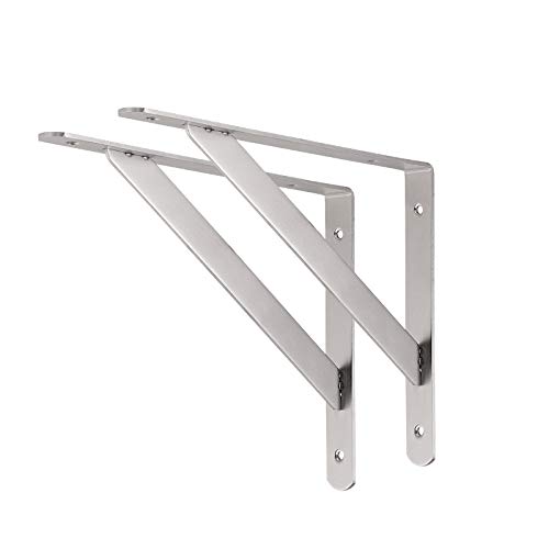 Cuzurluv Shelf Bracket, 14” Max Load: 550 Lb Heavy Duty Stainless Steel Bracket For Table Bench, Space Saving Diy Bracket, Pack Of 2 #TOP30