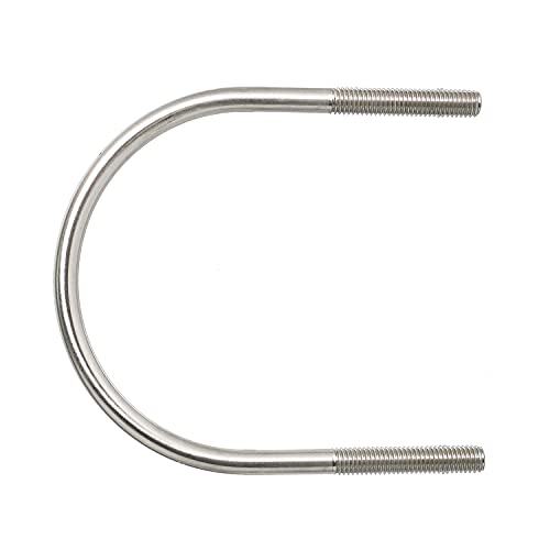Image of Round U-Bolts 3.5 Inch (89mm) Inner Width M8 Thread 304 Stainless Steel Silver with Plates Nuts Flat Washers for CarRVTrailer Bumper, 2Pcs, M8x89mm