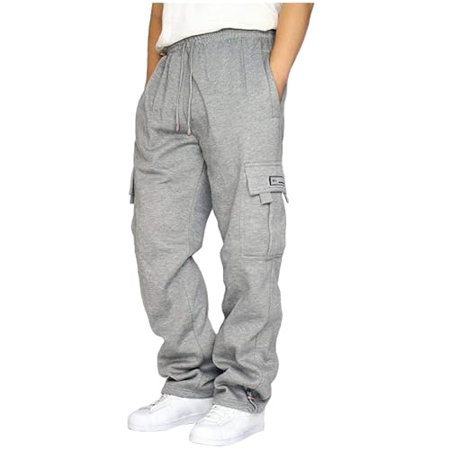 NOVASGAFF grey cargo joggers with drawstring waist and cuffed ankle — showing the adjustable open-to-cinched hem that defines the pick