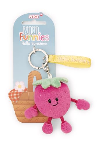 Llavero Fresa 'Hello Sunshine' de 7 cm, color amarillo, acompañante fiel para mochila o bolso, para niños y personas adultas, 61807