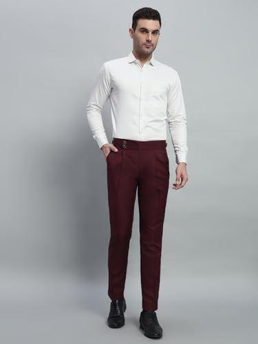 Image of Gurkha Pants for Men | Trouser for Men | Formal Pant | Double Button | Regular Fit Trouser High Waist Pleated Casual Trousers | Straight Leg Pants for Office Smart Casual Travel Party