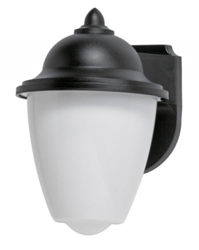 Solus Park Point 785 Outdoor Wall Light – Wall Mount Fixture with LED Bulb, 3000K or 4000K, Black or White Finish, Non-Corrosive, Opal White Shade, UL Listed, Made in USA, (Black, Cool White (4000K))