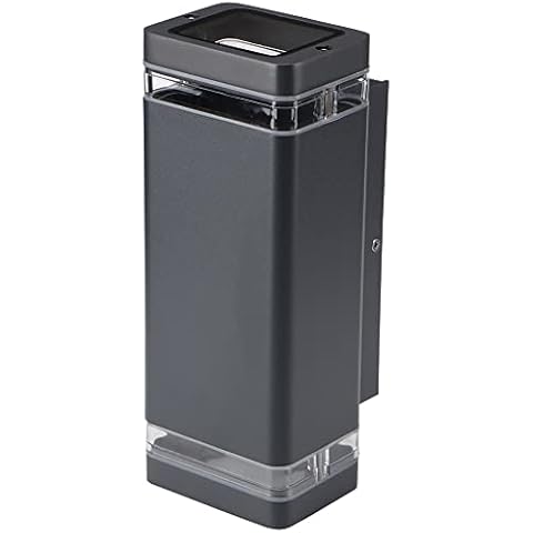 LASIDE Outdoor Wall Lights, Anthracite Grey GU10 UP Down Outside Wall Lights Electric, IP44 Waterproof Aluminium Garden Wall Lights Mains Powered for Patio, Terrace, Garden, Balcony, Porch, Garage Cover