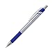 Office Depot Advanced Ink Retractable Ballpoint Pens, Needle Point, 0.7 mm, Silver Barrel, Blue Ink, Pack Of 12