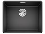 BLANCO SUBLINE 500-F – Lavello da cucina in granito filo-top per basi di lavello con larghezza di 60 cm – SILGRANIT – Grigio – 523532