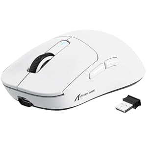 x Attack Shark X3 Superlight Kabellose Gaming-Maus, 49g Ultraleicht Mouse, 26000DPI, PixArt PAW3395, 2.4G/BT/Kabelgebunden, PTFE Feet, Bis zu 200 Std. Akku, G502, PC/Xbox/PS/Mac, Weiß