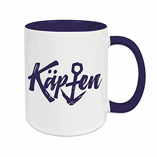 Käpten Tasse - Maritim Kapitän Anker Kaffeetasse Meer Friesisch Kaffeebecher/dunkelblau